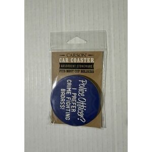Carson Car Coaster Absorbent Stoneware Police Officer New